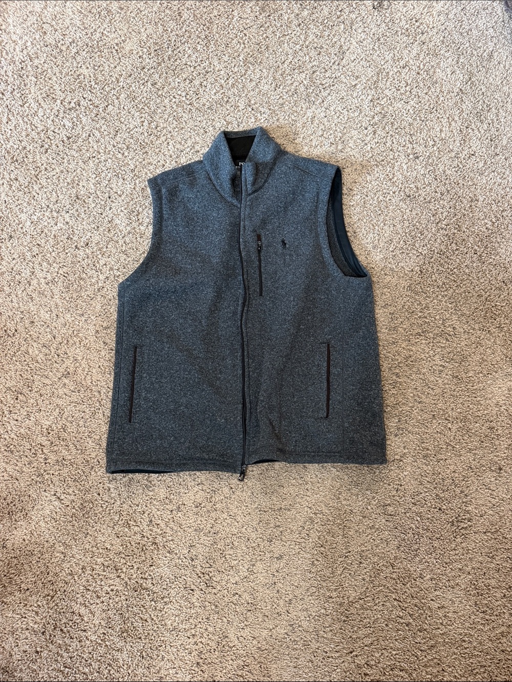 Polo by Ralph Lauren Dark Gray Full-Zip Fleece Vest